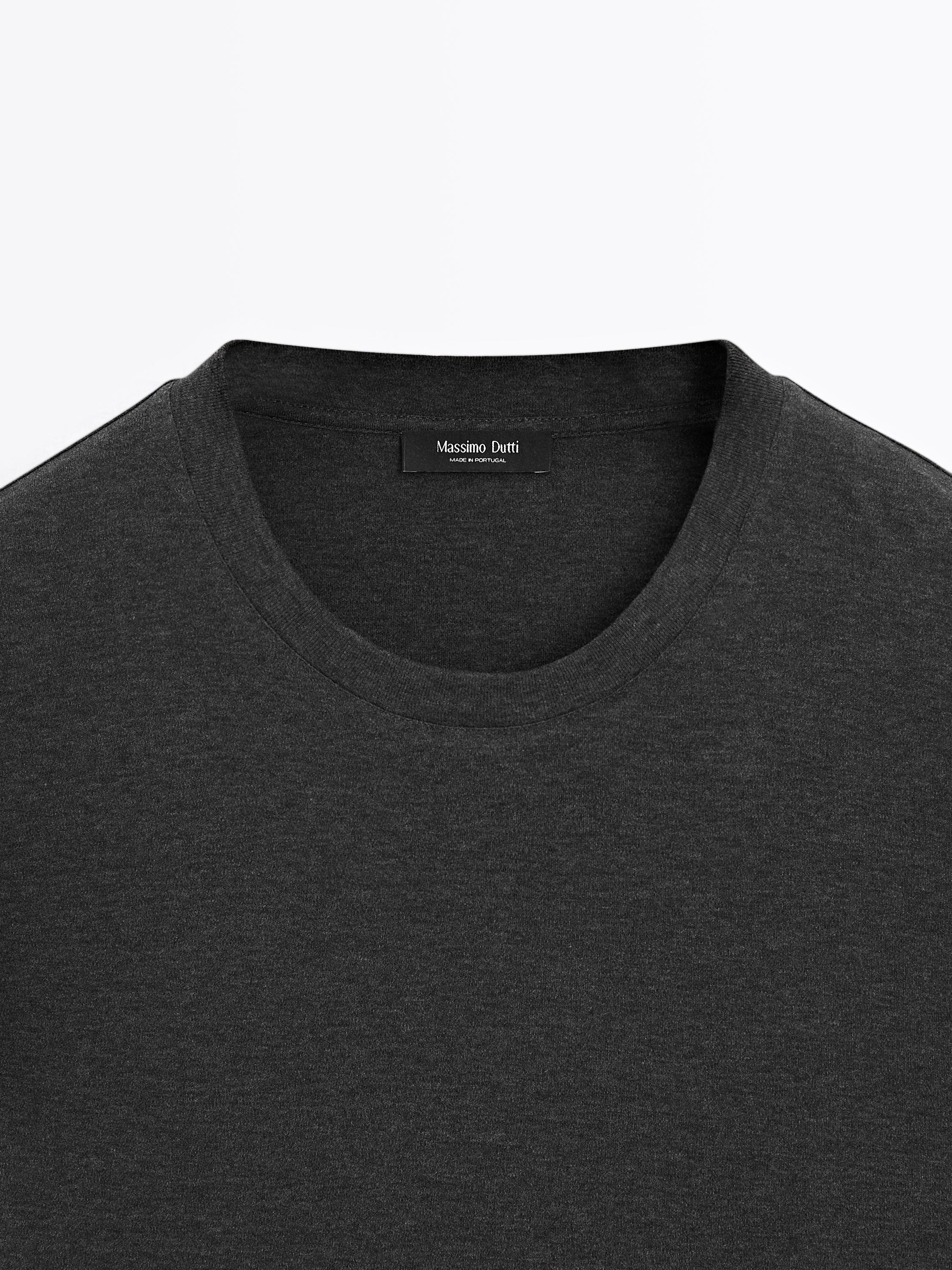 Long sleeve medium weight cotton T-shirt